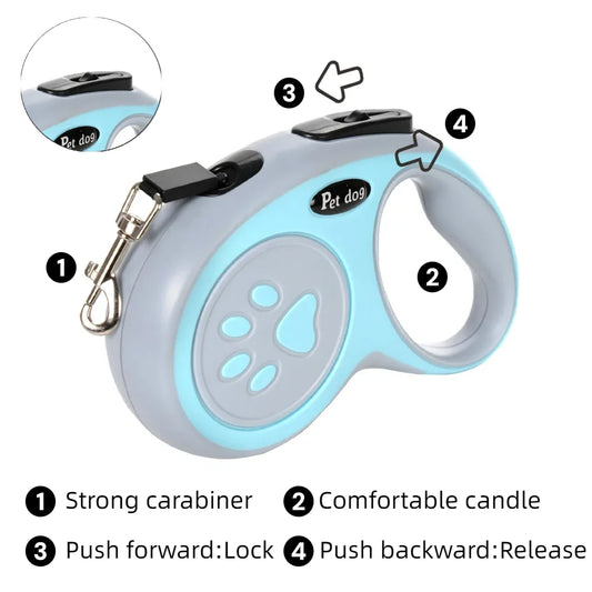 3/5M Dog Leash For Small Medium Large Dogs Cat Puppy Lead Extending Automatic Retractable Outdoor Walking Pet Labrador Supplies