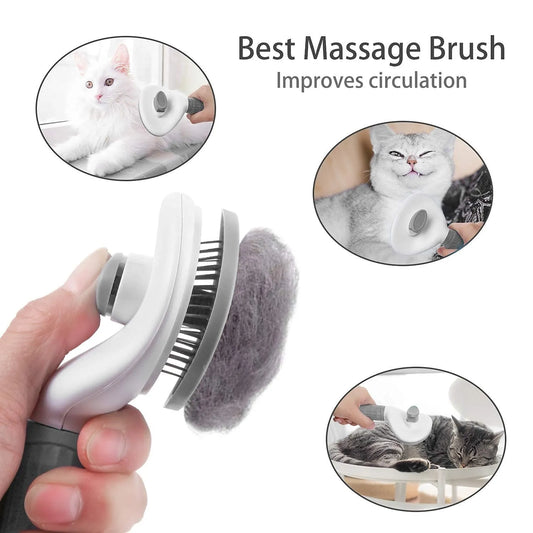 Dog Brush Cat Comb Pet Self Cleaning Hair Remover Brush For Dogs Cats Puppy Kitten Grooming Tools Dog Dematting Comb