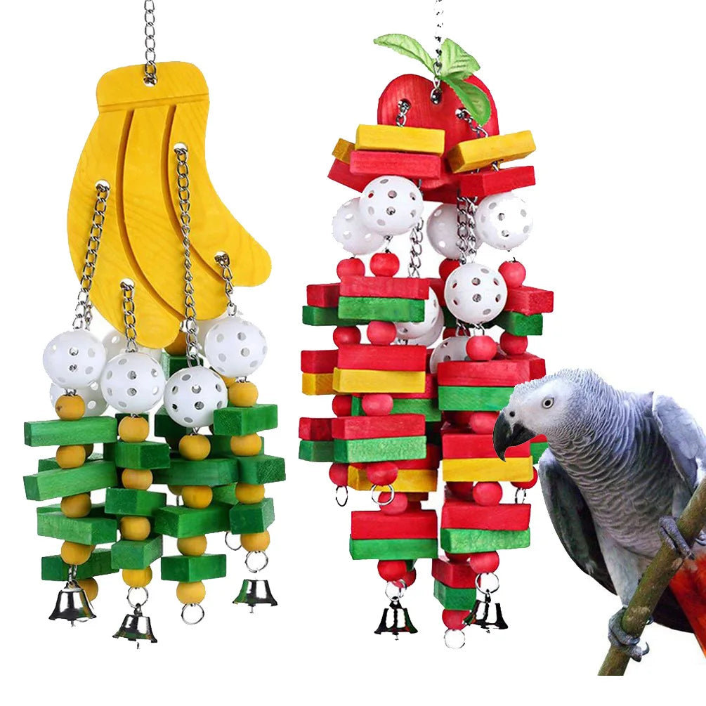 Bird Toys For Parrots Wooden Parrot Supplies Gray Parrot Birds Alex Sun Biting Stairs Swing Wood Bird Toy Swing Banana Bunches