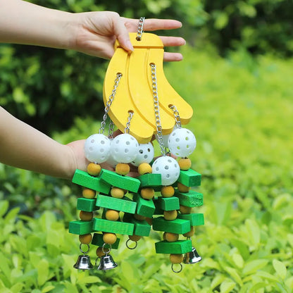 Bird Toys For Parrots Wooden Parrot Supplies Gray Parrot Birds Alex Sun Biting Stairs Swing Wood Bird Toy Swing Banana Bunches