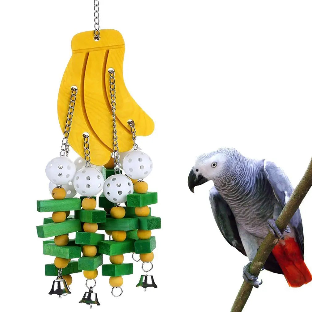 Bird Toys For Parrots Wooden Parrot Supplies Gray Parrot Birds Alex Sun Biting Stairs Swing Wood Bird Toy Swing Banana Bunches