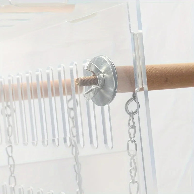 1pc Exquisite Handmade Bird Swing & Perch - For Small Caged Birds Chain Linked  Great for Cage Decor Promotes Exercise